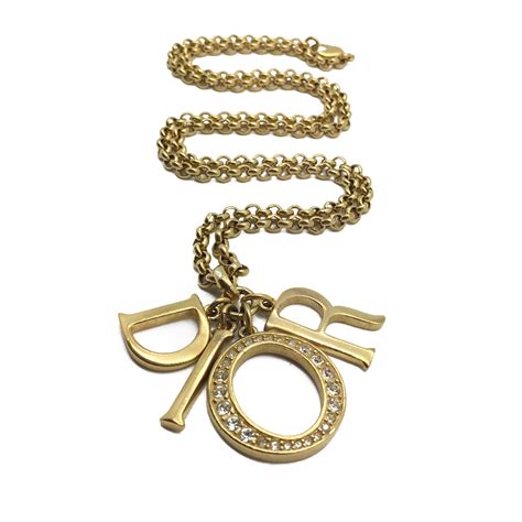 dior logo charm|Dior charm necklace.